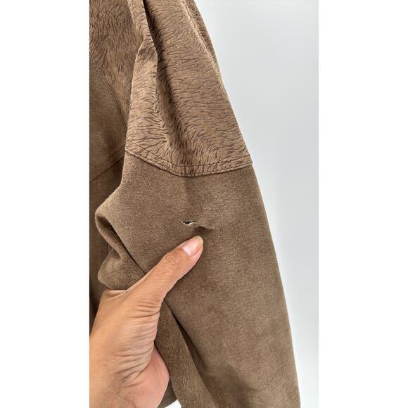 Vintage 80s Byrnes & Baker Belted suede Jacket Size Medium western NFR beige - Picture 6 of 9